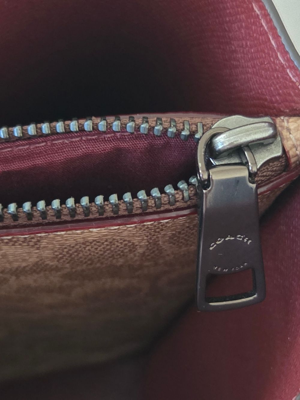 COACH C0692 Willow Leather Tote in Colorblock with Signature Canvas In Saddle - Picture 14 of 14